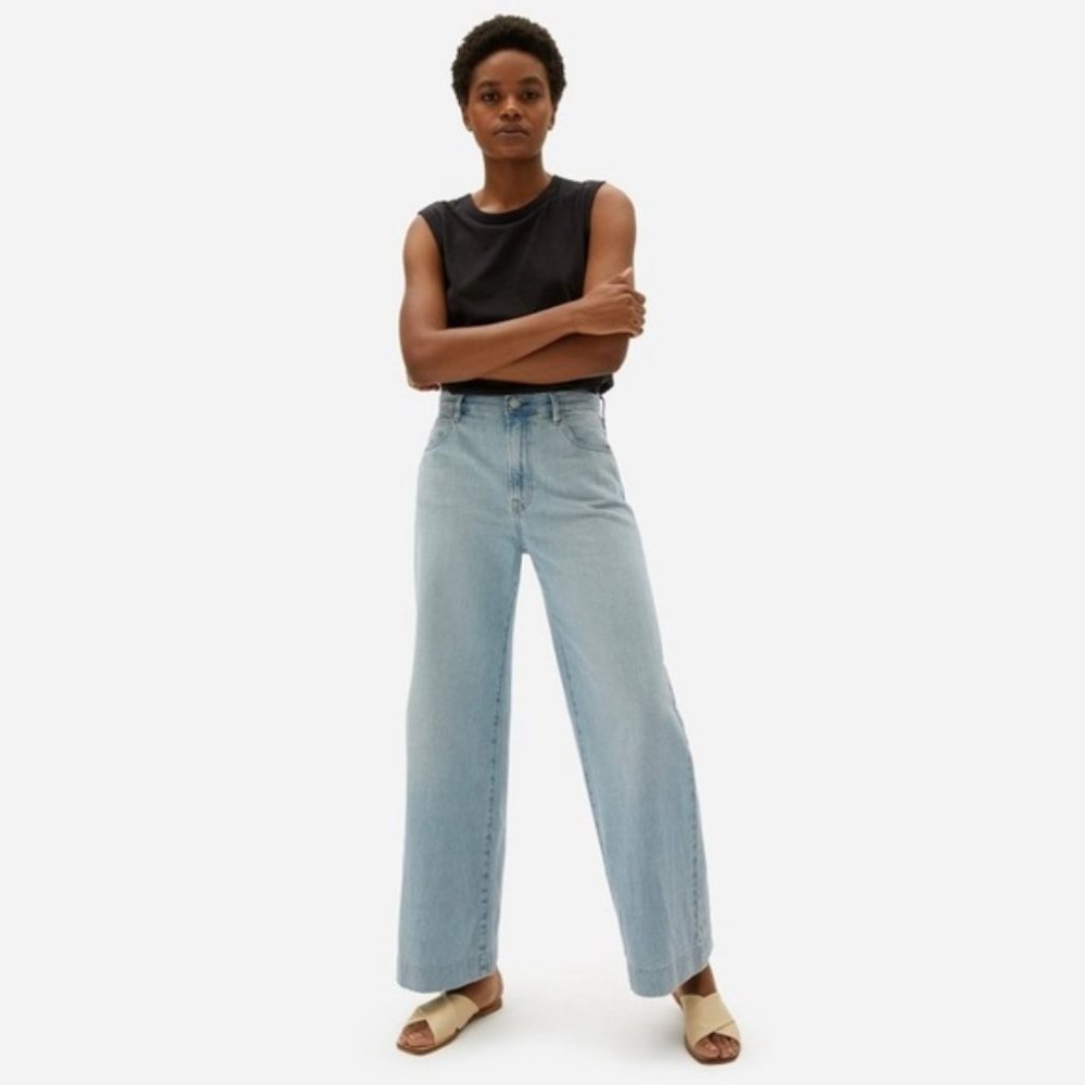 Everlane Raw Hem Summer Wide Leg Jean 33